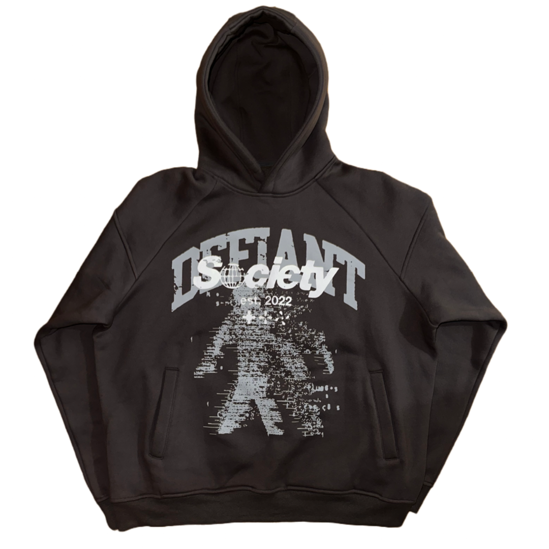 "Defiant Society" Hoodie Charcoal Grey