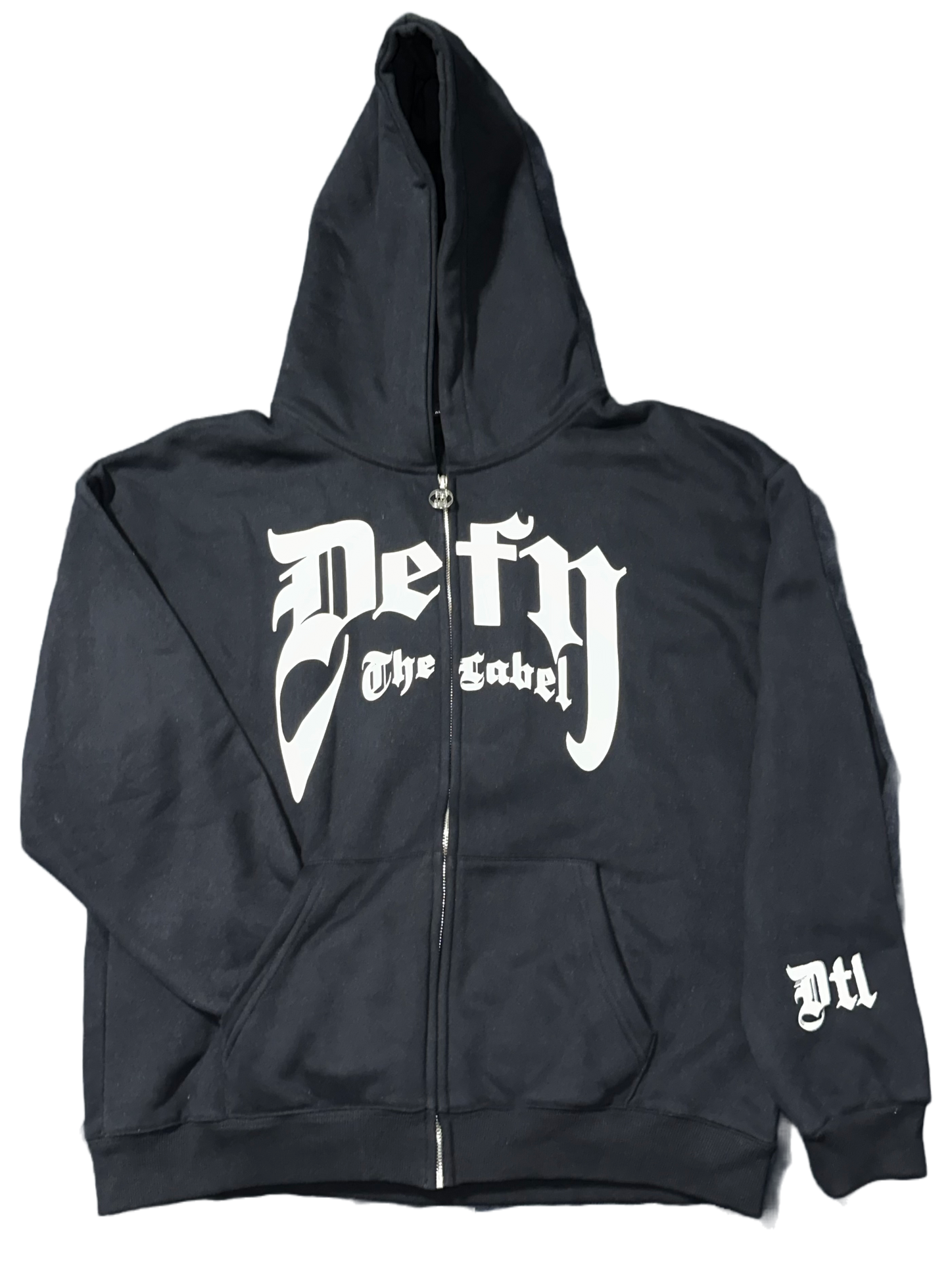 Jet Black Zip Up Hoodie